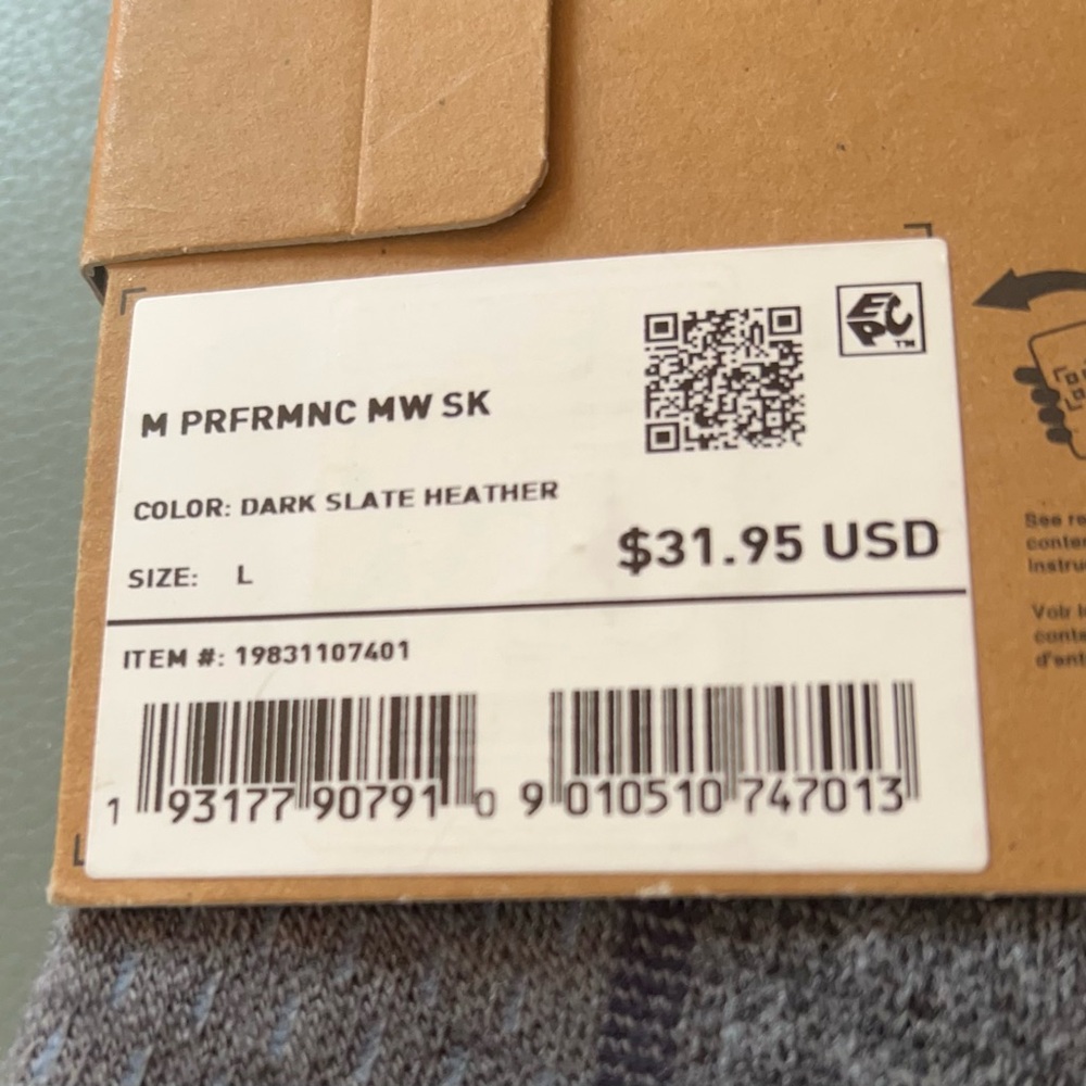 Burton Men's Performance Midweight Socks Size Large Slate Heather - Picture 3 of 5